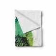 thumbnail image 2 of Willow Tree Soft Flannel Fleece Throw Blanket, Sketched Silhouette with Branches and Blended Watercolor, Cozy Plush for Indoor and Outdoor Use, 50" x 70", Yellow Green Jade Green, by Ambesonne, 2 of 6