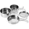 thumbnail image 1 of Portable Outdoor Stainless Steel Pot Plate Cutlery with Foldable Handle 4 Pieces, 1 of 1