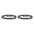 thumbnail image 2 of Qarigey de 19 cm/21 cm, acero de titanio, estilo europeo americano, accesorio de moda para hombres, cadena de mano de quilla trenzada de moda Negro 19CM 2Conjunto, 2 of 6