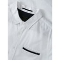thumbnail image 3 of Hat and Beyond Men's White Long Sleeve Fitted Button Down Dress Shirt with Accented Pocket, 3 of 6