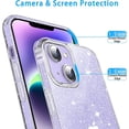 thumbnail image 3 of iPhone 14 Clear Glitter Case, Women Girls Protective ShockProof Case, Soft TPU Cover Crystal Bling Sparkle Slim Thin Protective Anti-Scratch Shock Absorption Cover for iPhone 14 6.1 inch, 3 of 5