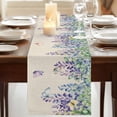 thumbnail image 3 of Table Runners 72 Inches Long Dress Scarves, Wisteria Farmhouse Kitchen Table Runner, Coffee Tablerunners, Purple Flowers Leaves Butterflies Plants Spring Beige 14x72 Inch, 3 of 9