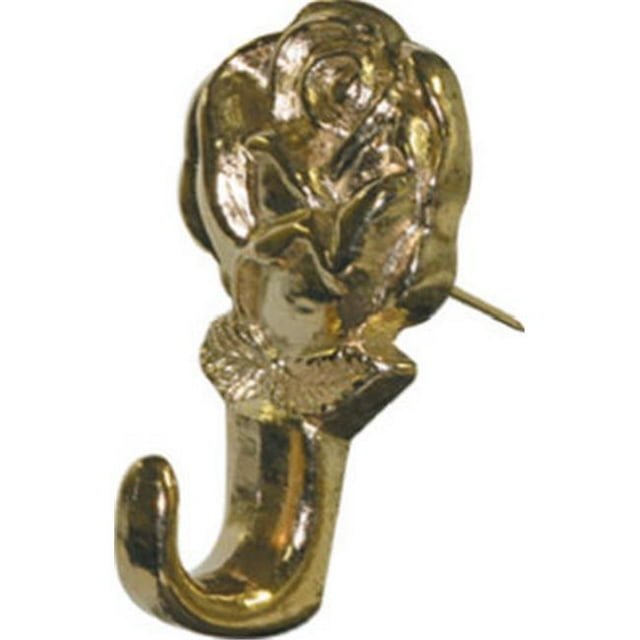 Hillman Fasteners 122320 Brass Finish Rose Push Pin Hanger, 3 Pack