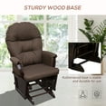 thumbnail image 5 of HOMCOM Glider Rocking Chair with Ottoman, Thick Padded Cushion Seating, Armrests and Wood Base, Dark Coffee, 5 of 9