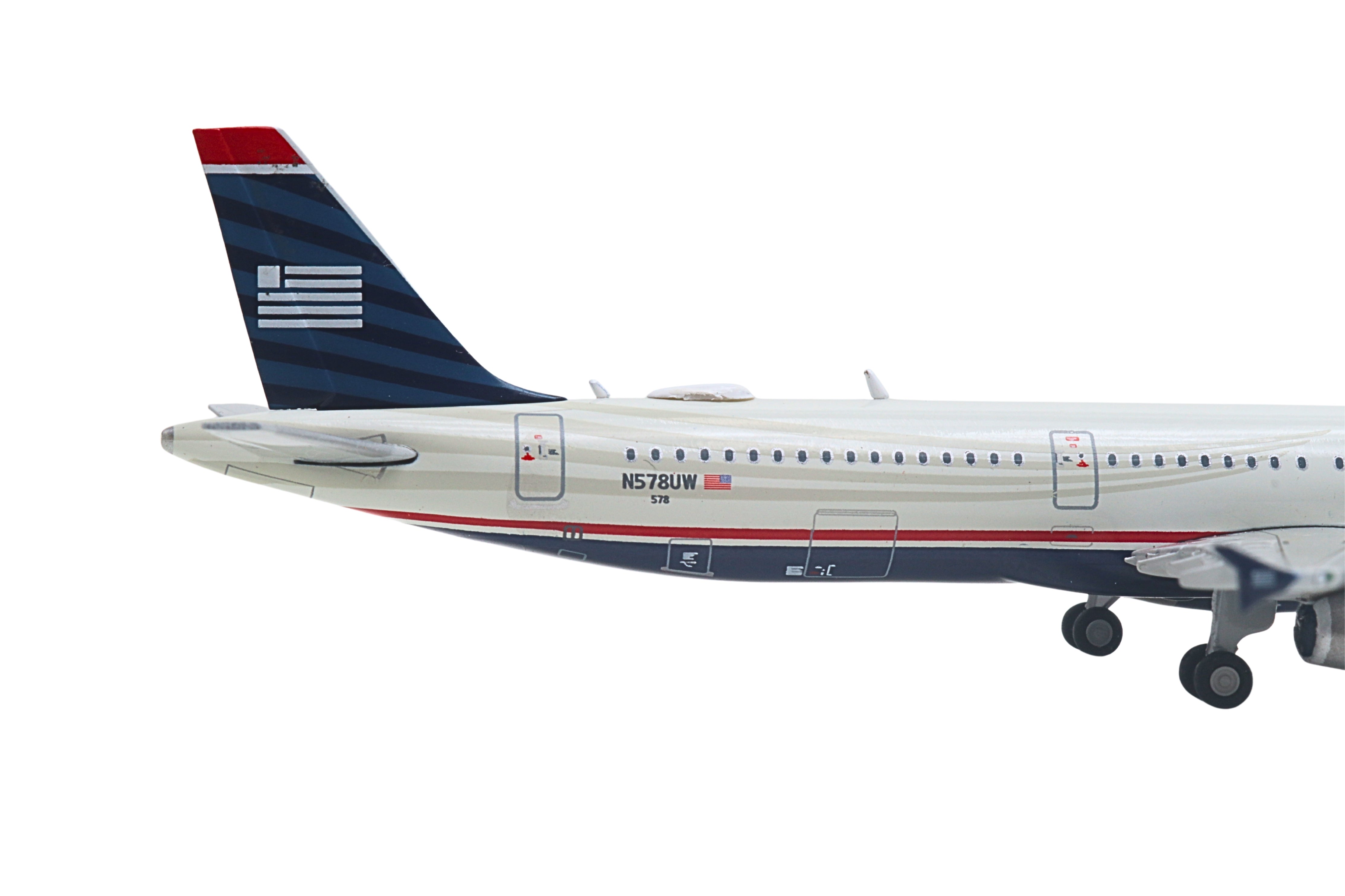 Airbus A321 Commercial Aircraft "American Airlines - US Airways Heritage Jet" (N578UW) White with Blue Tail 1/400 Diecast Model Airplane by GeminiJets