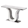 thumbnail image 5 of Genuine White Marble 4pc Coffee Table Set with Silver Stainless Steel Base, 5 of 5