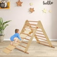 thumbnail image 3 of OLAKIDS Climbing Toys for Toddlers, 3 in 1 Foldable Kids Wood Montessori Pikler Climber Ladder with Ramp, Slide for Gym Playground, Baby Indoor Climb Play Structure Activity Set (Natural), 3 of 9