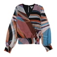 thumbnail image 1 of bar III Womens Smocked Pullover Blouse, Multicoloured, Medium, 1 of 2