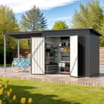 thumbnail image 5 of AECOJOY Outdoor Open-Sided Storage Shed, 8x4 Sheds & Outdoor Storage with 56 Sq. Ft Covered, 4x8 Small 2-in-1 Tool Shed with Attached Hardtop Metal Pergola Gazebo, 5 of 7