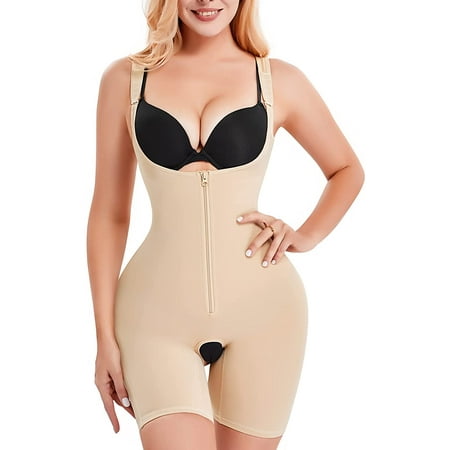 

Molutan Women Tummy Control Bodysuit Fajas Colombianas Body Shaper Butt Lifter Waist Trainer Slim Full Shapewear(Beige 3XL)