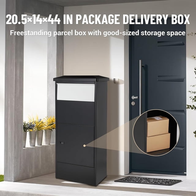 EDTara Waterproof Outdoor Package Box, Locking Steel Parcel Delivery Mailbox With Combination Lock for Porch or Curb