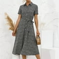 thumbnail image 2 of Leutsin Robe Chemise Ample à Manches Courtes à Col Imprimé Décontracté pour Femmes Grande Taille, 2 of 8