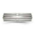 thumbnail image 6 of Auriga Fine Jewelry Stainless Steel Polished w/Brushed Center 7 mm Ridged Edge Wedding Band for Women Size 12.5, 6 of 6