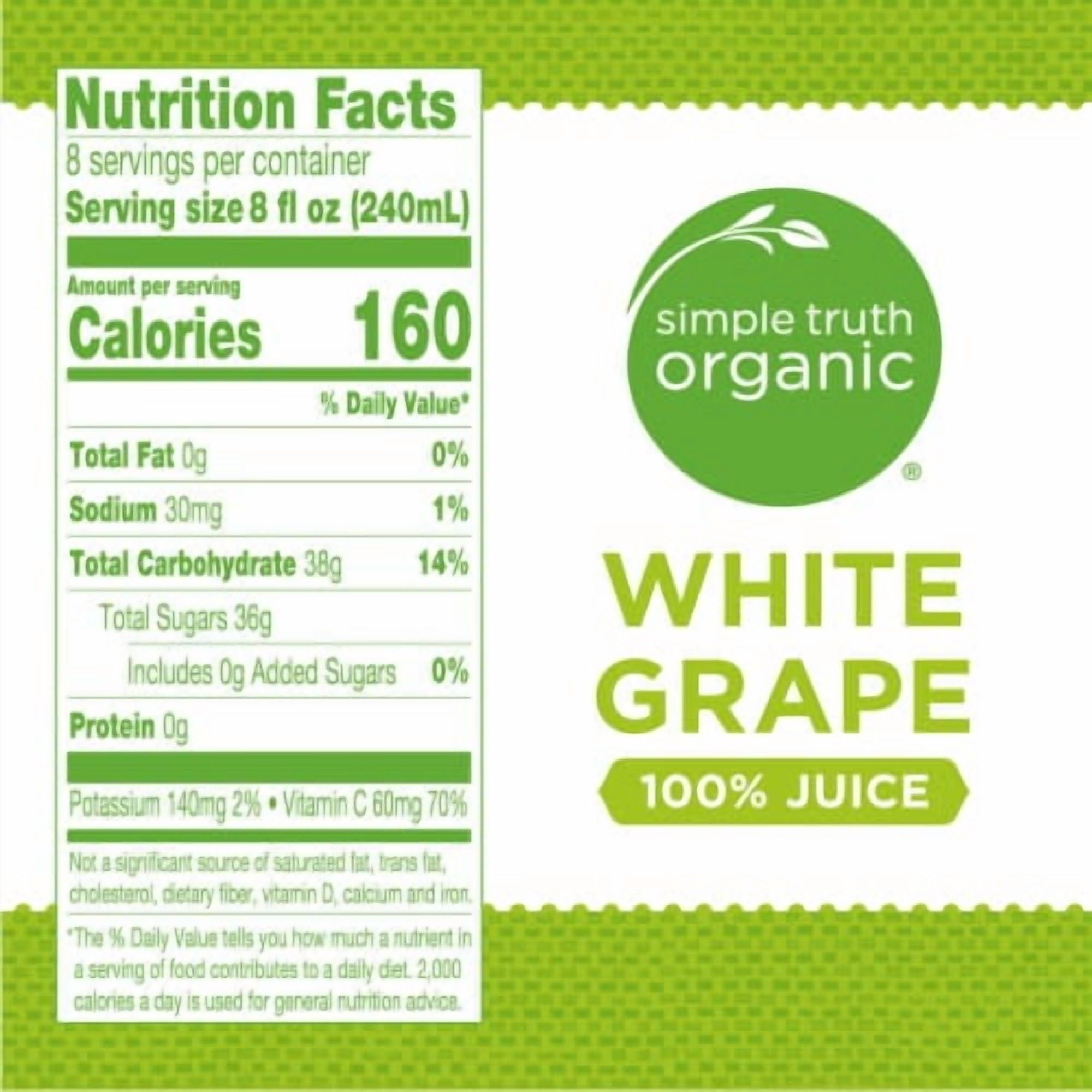 2X-Simple Truth Organic White Grape 100% Juice - 64 fl oz