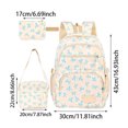 thumbnail image 2 of 3 Piece Coquette Bow Print Backpack Set, Lightweight Adjustable Straps Lightweight, Nylon Multi Compartment Bookbag, Cute Laptop Daypack for Back to School Travel Daily Use, 2 of 4