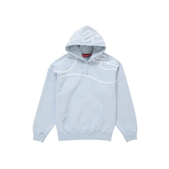 Supreme Men's Shoulder Script Hooded Sweatshirt Dusty Blue, from StockX