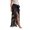 Black, variant on Womens Lace Fringe Belly Dance Scarf Wrap Skirt Tribal Performance for Halloween Party One Size