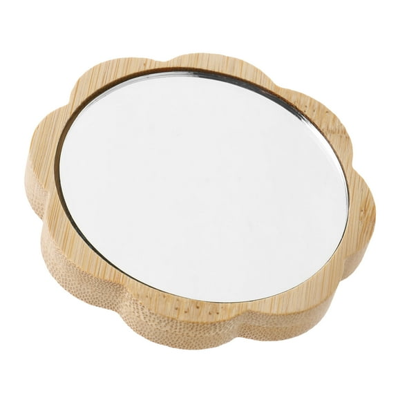 WHAMVOX Mini Handheld Mirror Wooden Small Mirror Compact Makeup Mirror for Purse Stylish Portable Travel Mirror for Women Touch-Ups