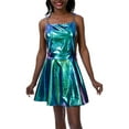 thumbnail image 2 of HNMKIU Stylish Backless Strappy Dress for Women Elegant Sleeveless Party Attire Blue,S, 2 of 4