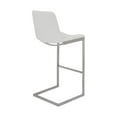 thumbnail image 3 of Lucas Contemporary 26" Counter Height Barstool in Brushed Stainless Steel Finish and White Faux Leather, 3 of 8