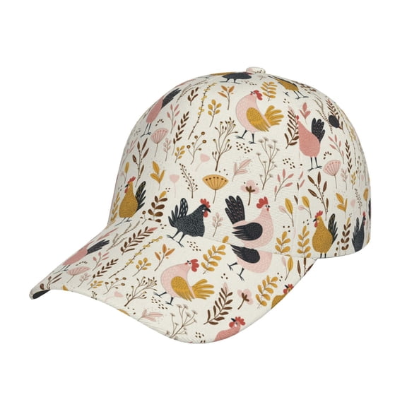 Rateoe Cartoon Chickens Pattern Men’s Baseball Cap – Adjustable Curved Brim Hat, Soft Cotton Sports Cap for Outdoor, Casual, and Everyday Wear, Comfortable & Breathable