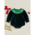 thumbnail image 6 of BemeyourBBs Baby Girl Christmas Romper Letter Embroidered Infant Winter Jumpsuit, 6 of 8