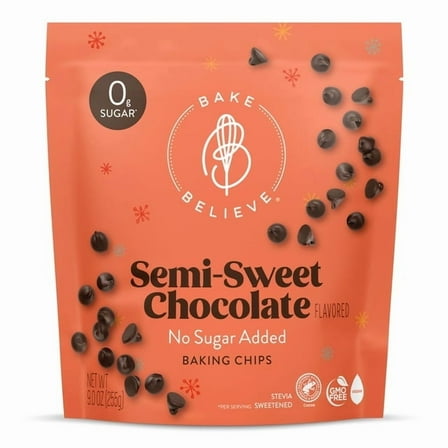 (2 pack) Bake Believe ,Keto-Friendly, Semi-Sweet Baking Chips, 9 oz