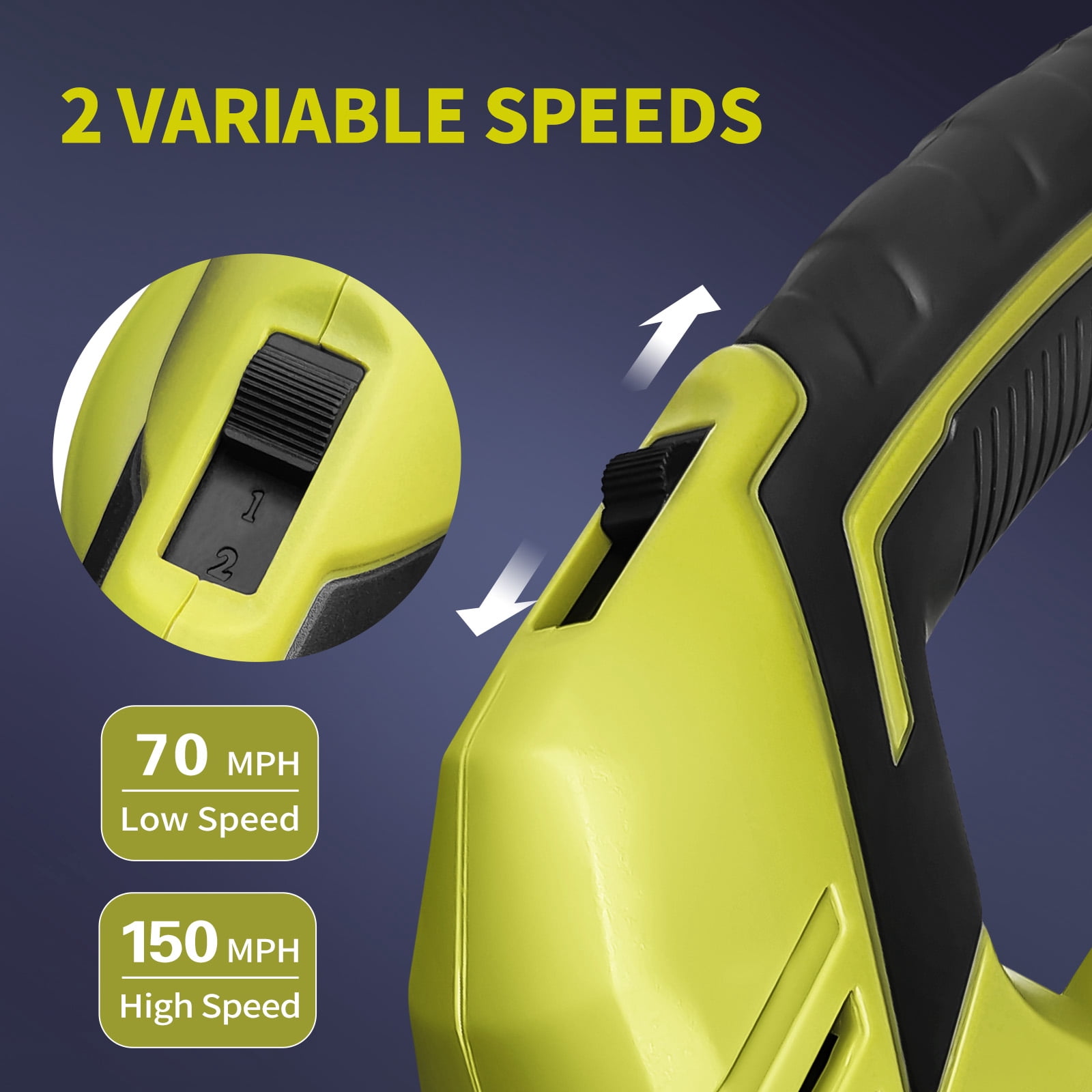 Lightweight 20V Cordless Leaf Blower - 320 CFM, 150 MPH Electric Blower for Lawn & Yard Care, Snow Blowing - Includes 2x 2.0Ah Batteries & Charger
