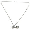 thumbnail image 1 of Collar con colgante de mancuerna, joyería unisex de moda, regalo, accesorio de ropa, color acero, 1 of 14