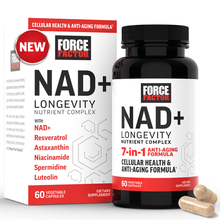 NAD+ Longevity Complex, NMN or Nicotinamide Riboside Alternative, Support Cellular Health & Healthy Aging, 60 Capsules