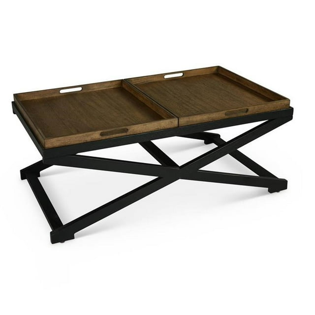 Topeka Walnut and Ebony Solid Wood Cocktail Table