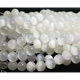 thumbnail image 4 of 10mm Selenite Crystal Smooth Round Beads 15 Inch Strand Genuine Gemstone Natural Jewelry Making, 4 of 6