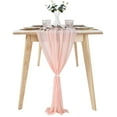 thumbnail image 4 of AK TRADING CO. 27" x 120" Wide Chiffon Elegant Table Runner/Overlay Ideally Perfect for Center Table, Wedding Decor, Bridal Shower & Other Special Occasion. (10, Peach), 4 of 5