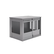 New Age Pet ECOFLEX® Barn Door Dog Crate & End Table, Indoor Furniture Style Kennel