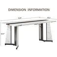 thumbnail image 3 of Large Waterproof Dining Table for 8 People in Dual-Color Brown and Black, Sturdy MDF Steel Design for Kitchen and Office-White imitation marble, 3 of 5