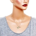 thumbnail image 2 of Hummingbird Pendant Necklace Rhinestone Crystal Rhodium Plated 17 Inch Snake Chain J0529, 2 of 3