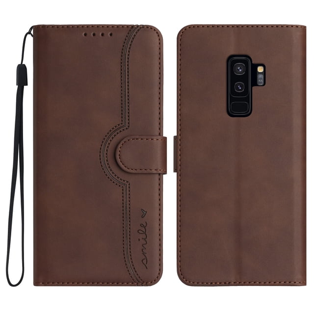 Compatible with Samsung Galaxy S9 Plus Case Premium PU Leather Wallet with Built-in Magnet Cover
