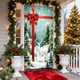 thumbnail image 4 of Seyotauo Merry Christmas Door Cover 72 x 35 Inch Xmas Tree Santa Snowman Fireplace Printed Door Hanging Cover Large Banner Background for Front Porch Outdoor Sign Holiday Party Decorations, 4 of 6