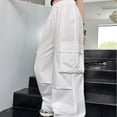 thumbnail image 6 of 13-14 Years Juniors Girls' Baggy Trousers Cargo Trousers Girls' Casual Jogging Bottoms Cargo Trousers Casual Sweatpants White Casual Pants, 6 of 7