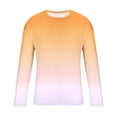 thumbnail image 5 of WXLWZYWL Men Long Sleeve Tops Ombre Gradient Printed Round Neck Two Tone Color Transition Lightweight Loose Cut Winter Daily Commute Casual T Shirt, 5 of 6