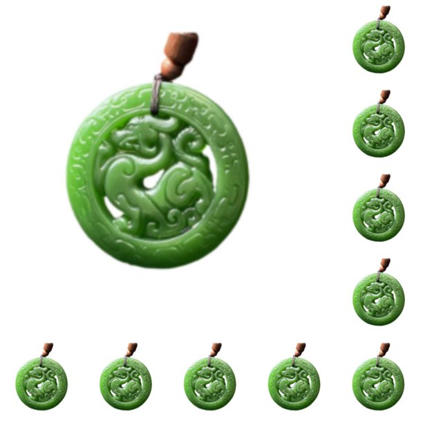 Guardurnaity Regalos Exquisita artesanía Colgantes de jade para seres queridos Collar con colgante versátil Verde espinaca único 50 * 7 mm espinacas verdes 50*7mm 10Conjunto