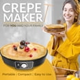 thumbnail image 4 of Crepe Maker Machine (Easy to Use), Pancake Griddle“ Nonstick 12â€ Electric Griddle“ Pancake Maker, Batter Spreader, Wooden Spatula“ Crepe Pan for Crepes Roti, Tortilla, Blintzes“ Portable, Compact, 4 of 4