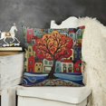 thumbnail image 2 of Red Town Tree of Life Pillow Cover Karla Gerard Folklore Accent Pillowcase by Sea Coastal Plant Tree Chair Cushion Farmhouse Throw Pillowsham Hand Embroidered, 2 of 5