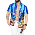 thumbnail image 2 of HAPPY BAY Men's Hawaiian Shirt Tropical Floral Casual Short Sleeve Button Down Beach Shirts for Men Summer 3XL Aquatic Fish, Blue, 2 of 6
