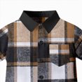 thumbnail image 4 of KPOPLK Boys Fall Outfits 2Piece Casual Checkered Short Sleeve Shirt and Short Set Kids Warm Clothes Sset for Kids 4T 5T 6T 7T 8T 9T Size 7-8 Years, 4 of 5