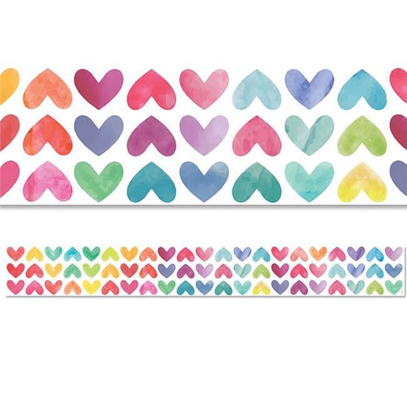 Creative Teaching Press CTP10478 3 x 24 in. Colorful Hearts EZ Border, Multi Color