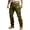A-Army Green840, variant on Graphic Print Belted Cargo Pants for Men Flap Pocket Slim Fit Streetwear Long Trousers