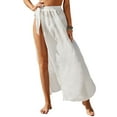 thumbnail image 5 of High Waist Side Split Lace-up Cover Up Skirt Solid Color Beach Maxi Skirt Bikini Wrap Beachwear, 5 of 7