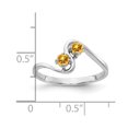 thumbnail image 2 of 14k White Gold Polished 3mm Citrine Ring Size 6.00 Ring for Women - .20 cwt, 2 of 2