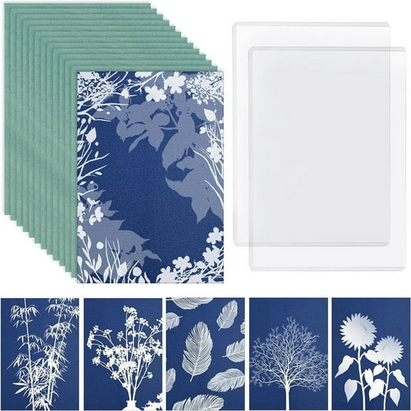 TOP! 32 Sheets Cyanotype Paper Sun Print Kit, for Printing Sensitive Kids Adults Crafts DIY Project